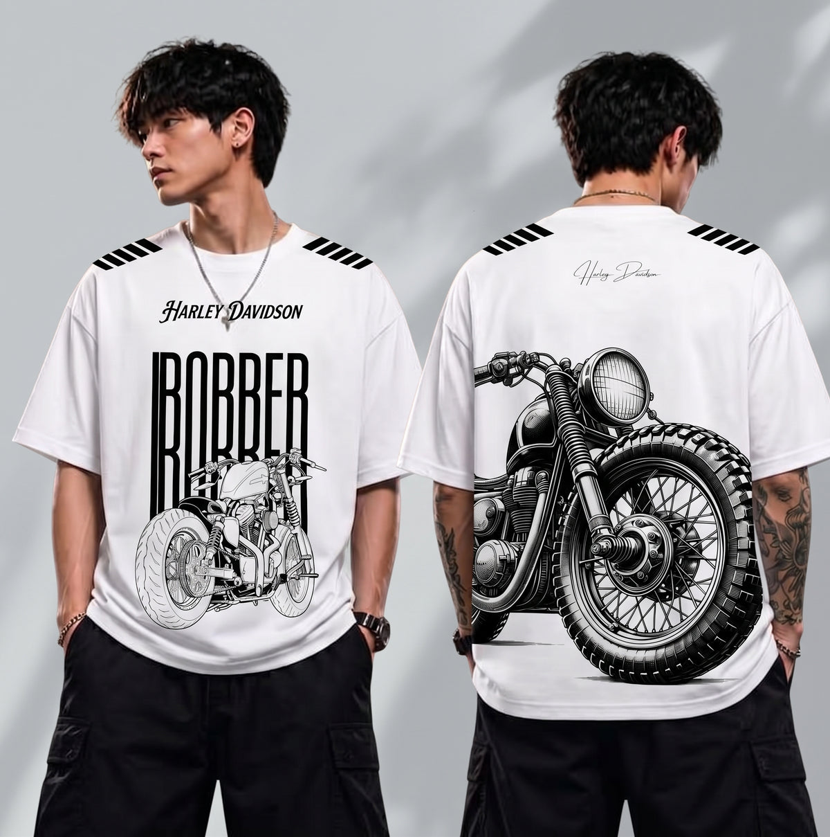 Harley Davidson Graphic Oversized T-Shirt Men's