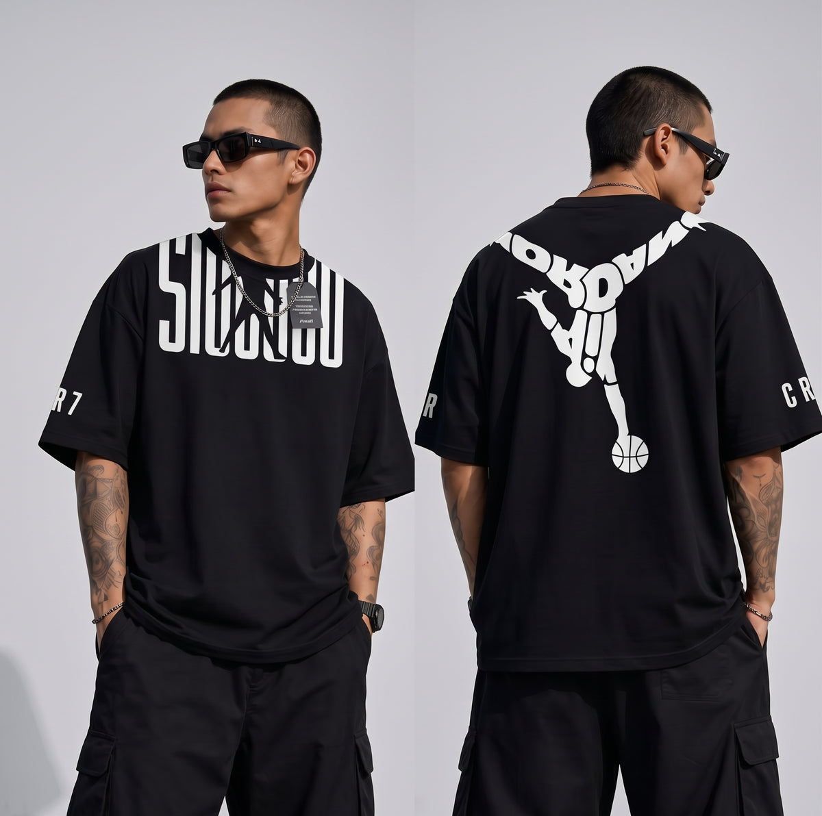FITBOLL Graphic Oversized T-Shirt Men's