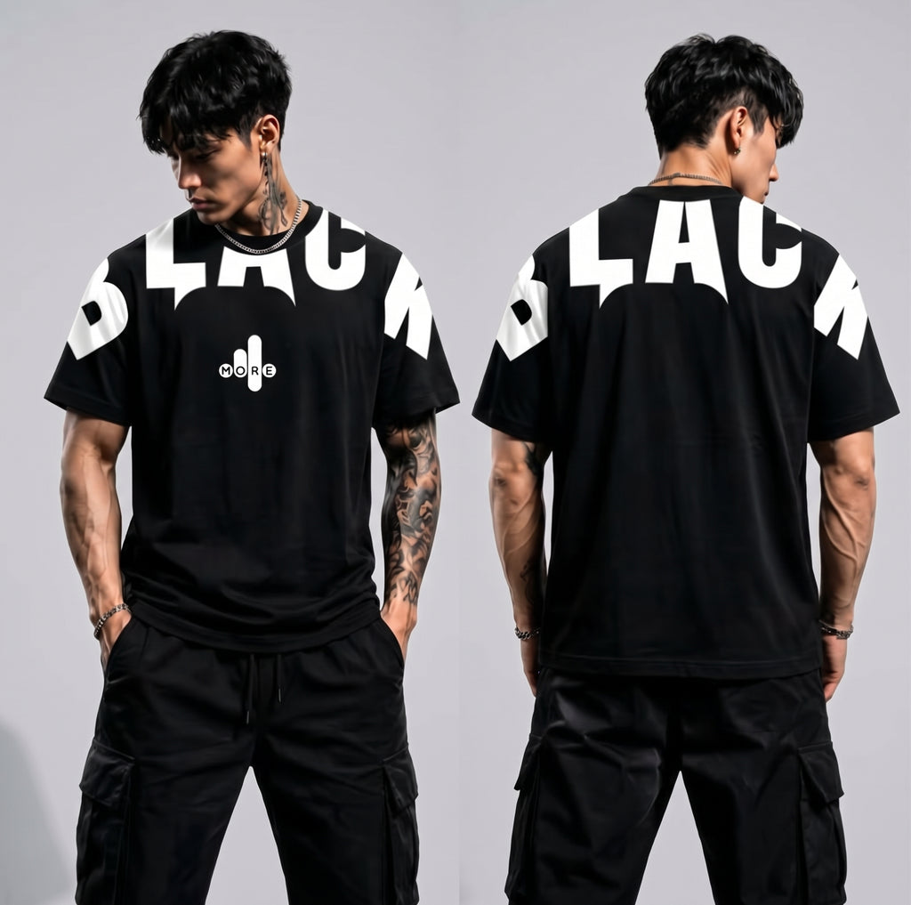 BLACK Graphic Oversized T-Shirt Men's
