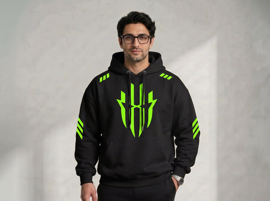 Black Neon Green Premium Graphic Hoodie