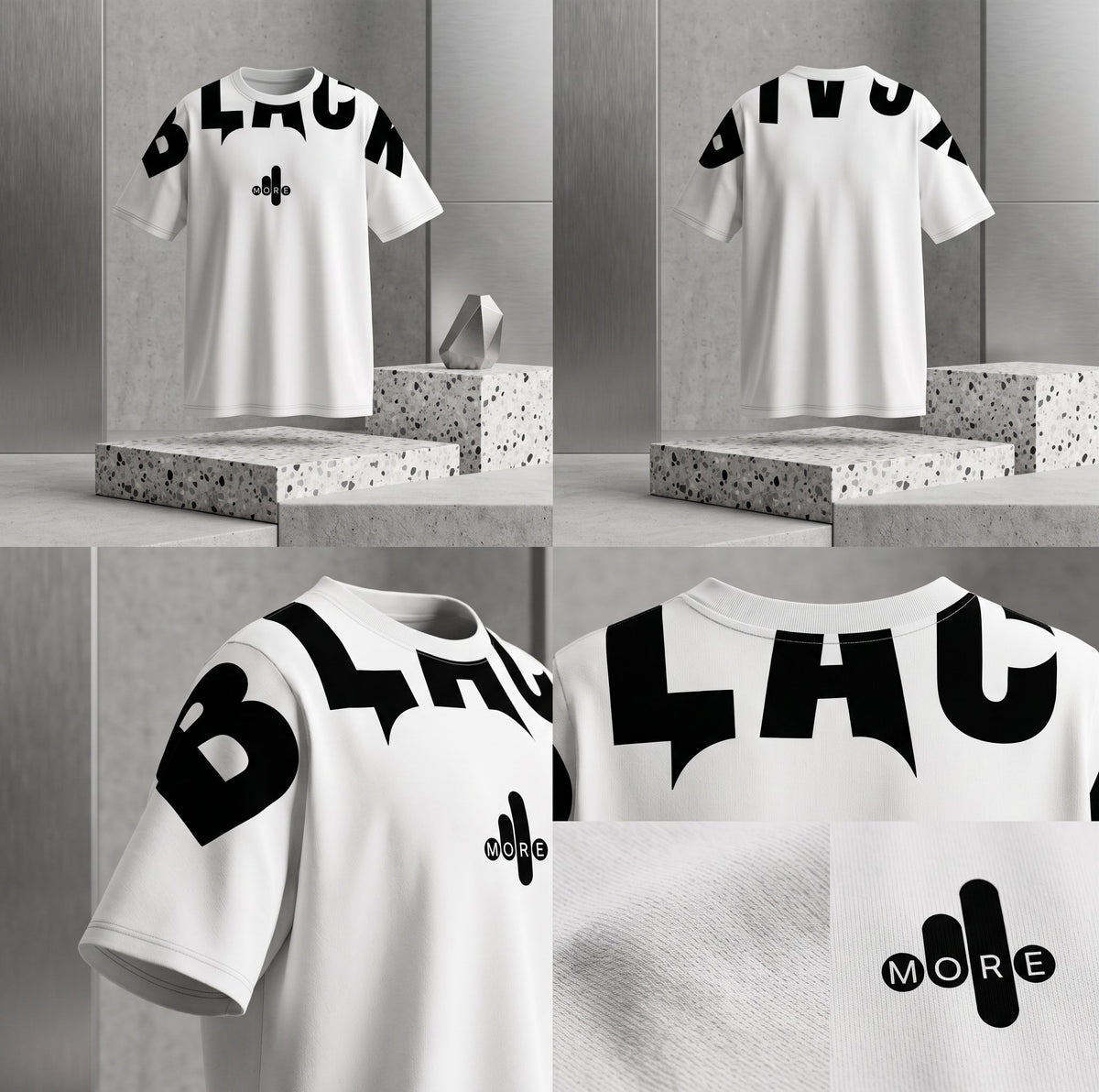 BLACK Graphic Oversized T-Shirt Men's