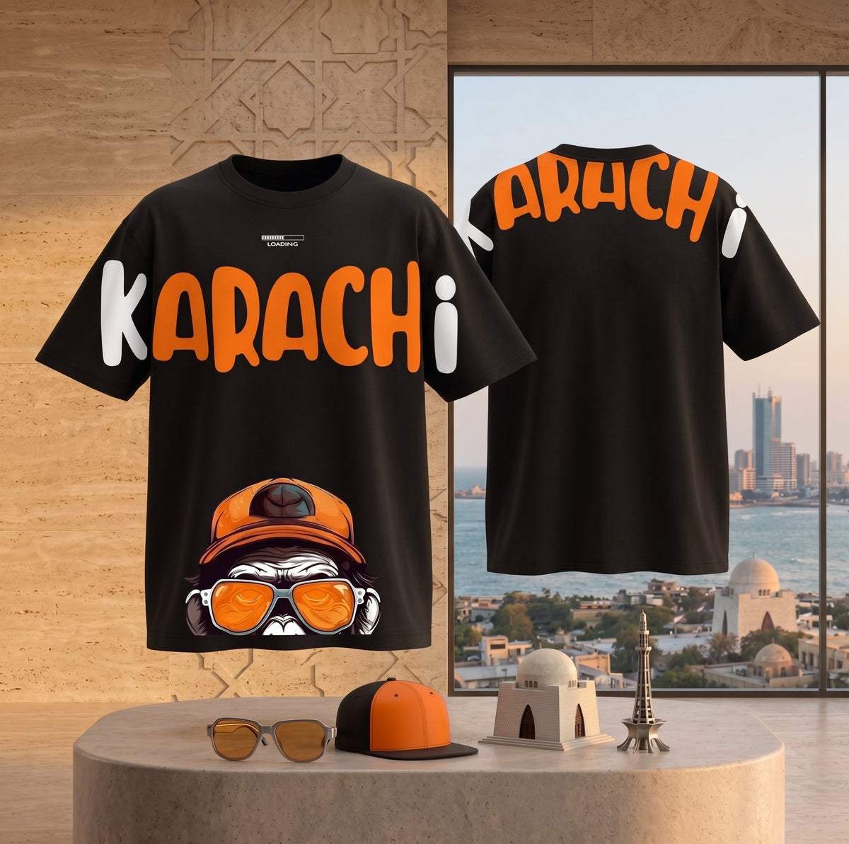 KARACHI Graphic Oversized T-Shirt Men's