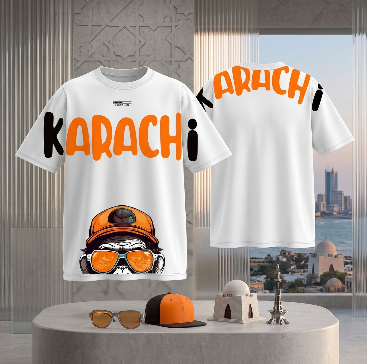 KARACHI Graphic Oversized T-Shirt Men's