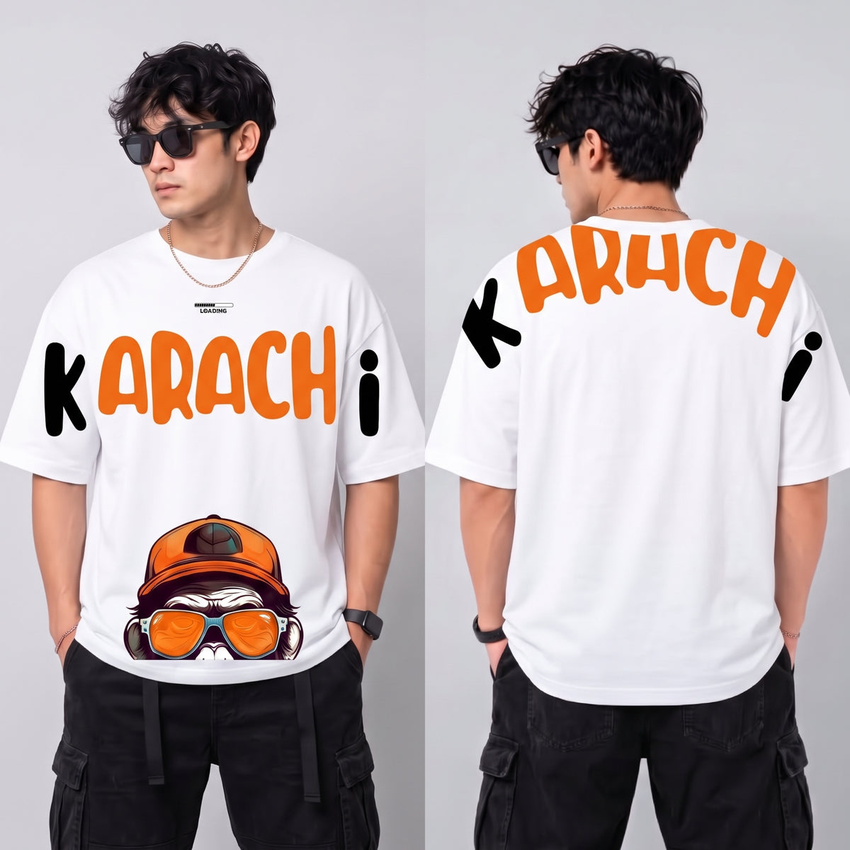 KARACHI Graphic Oversized T-Shirt Men's