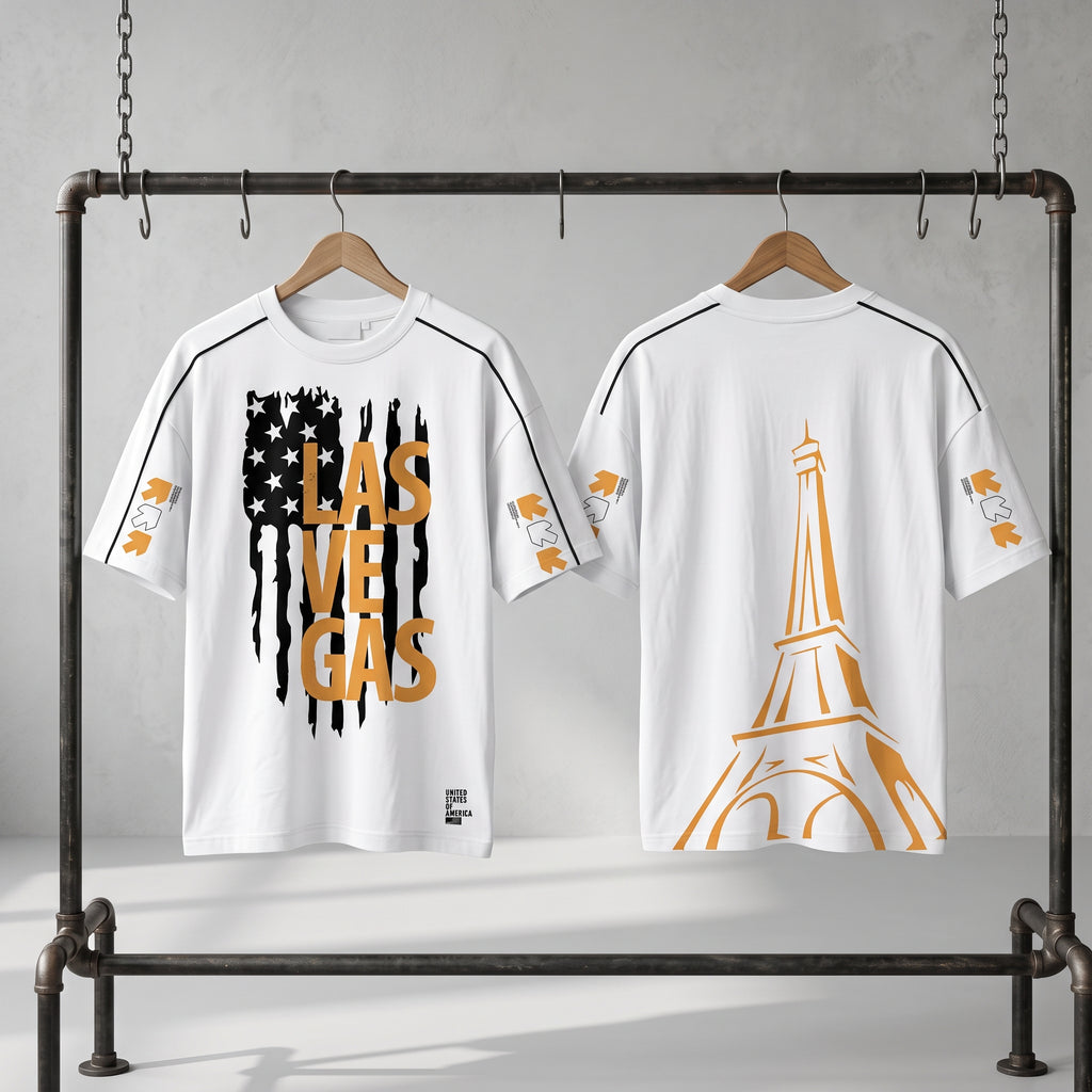 LASVEGAS Graphic Oversized T-Shirt Men's