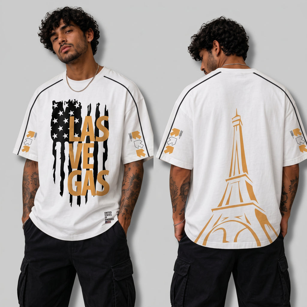 LASVEGAS Graphic Oversized T-Shirt Men's