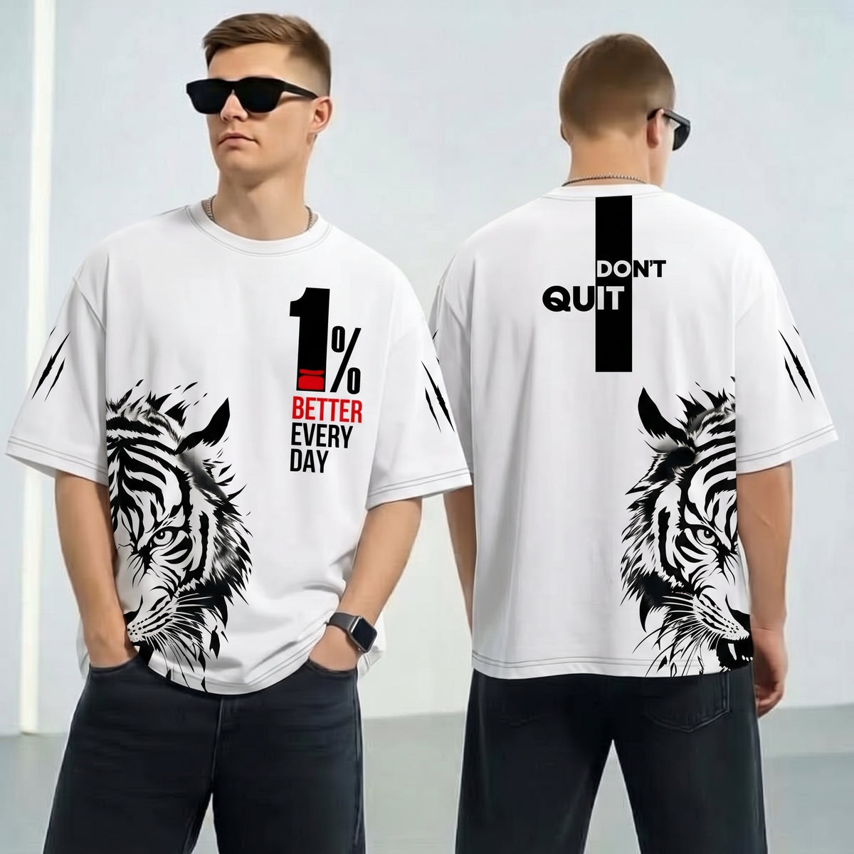 Tiger Graphic Oversized T-Shirt Men's