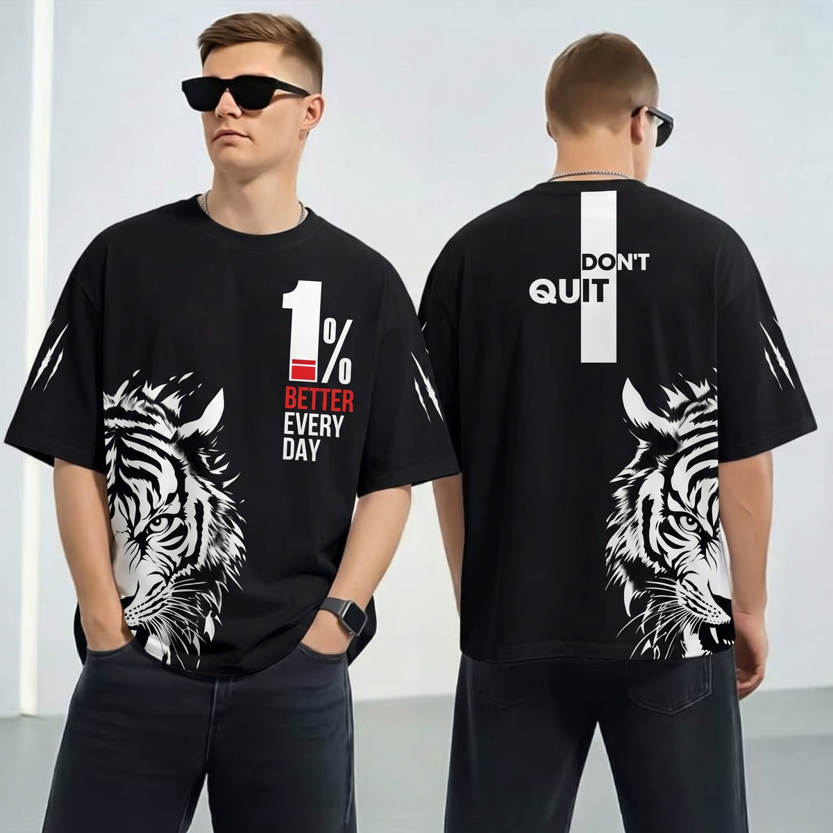 Tiger Graphic Oversized T-Shirt Men's